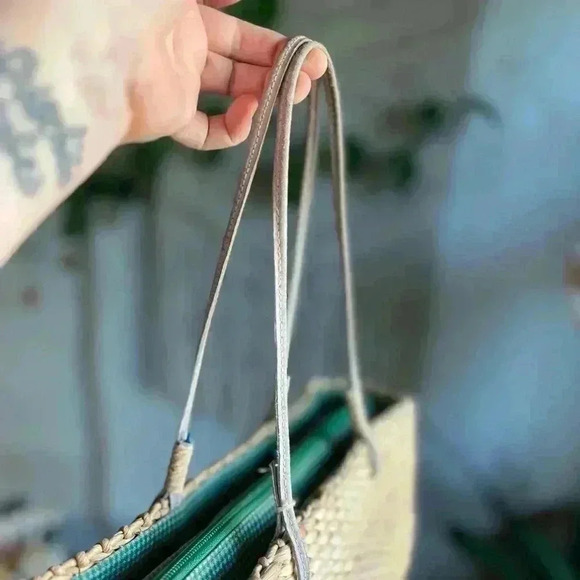 Xhilaration Tan Woven Shoulder Bag with Colorful Fruit Accents - Picture 2 of 11